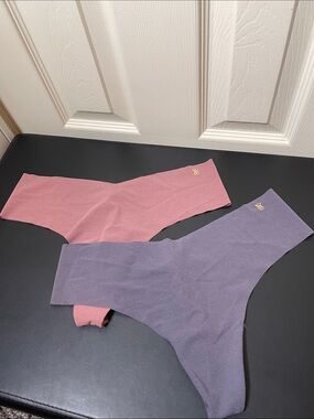Victoria's Secret Seamless Thong Duo in mauve and dusty blue